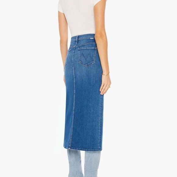 MOTHER The Reverse Pencil Pusher Denim Skirt in Hue are you Brand New with Tag - Picture 4 of 4